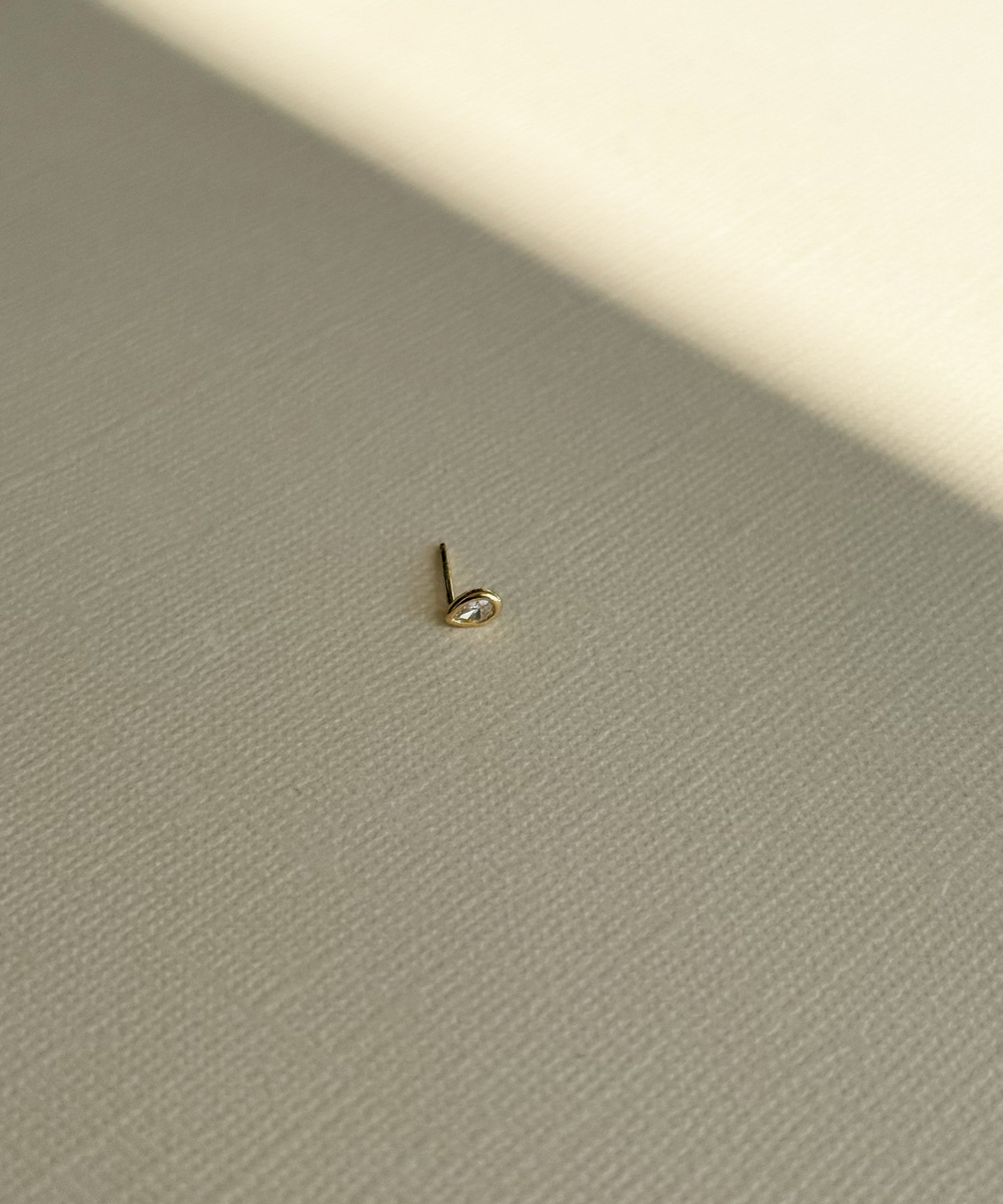 Mini Pear Bezel Stud - Single SAMPLE SALE Zoe Lev Jewelry