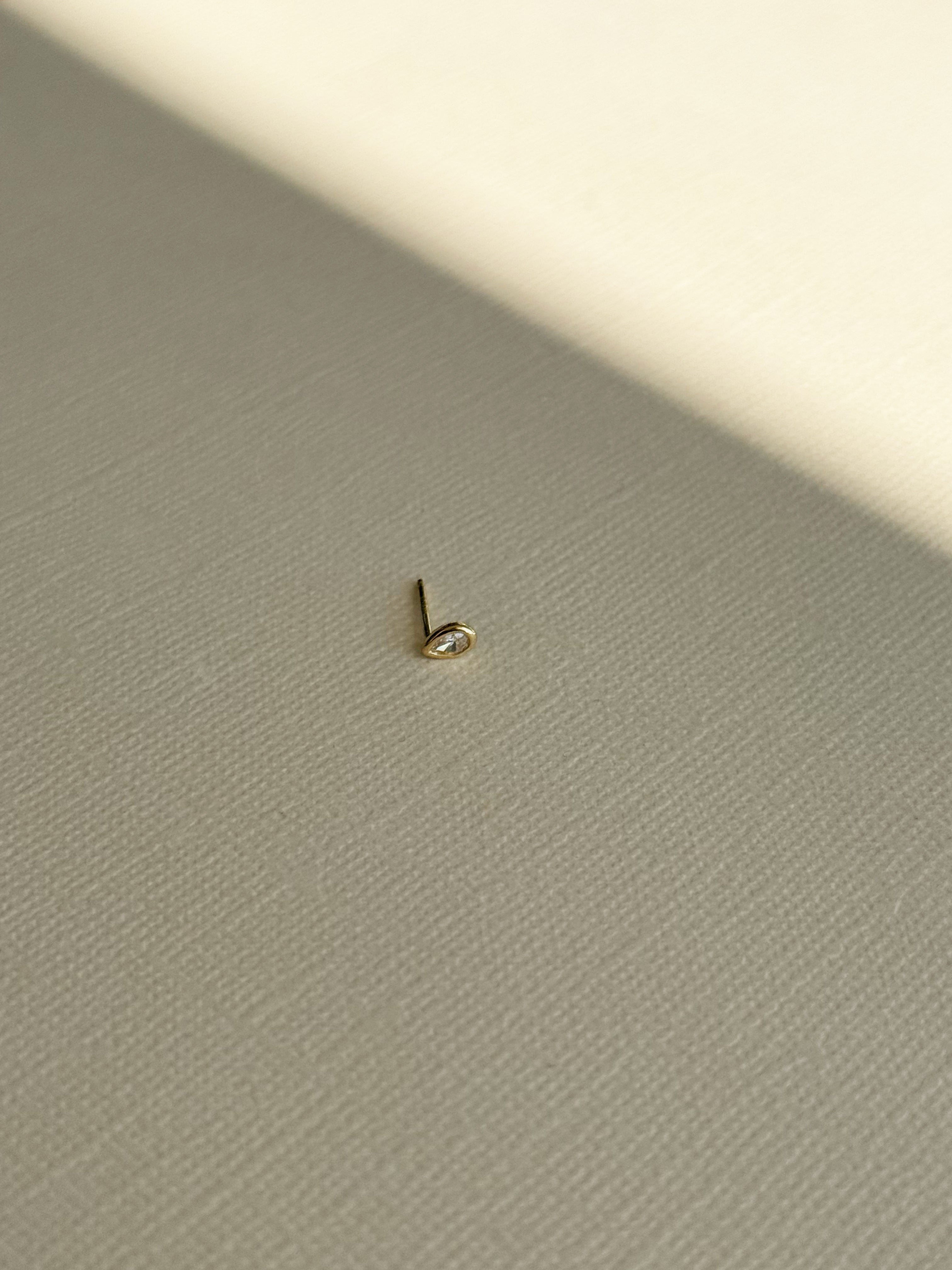 Mini Pear Bezel Stud - Single SAMPLE SALE Zoe Lev Jewelry