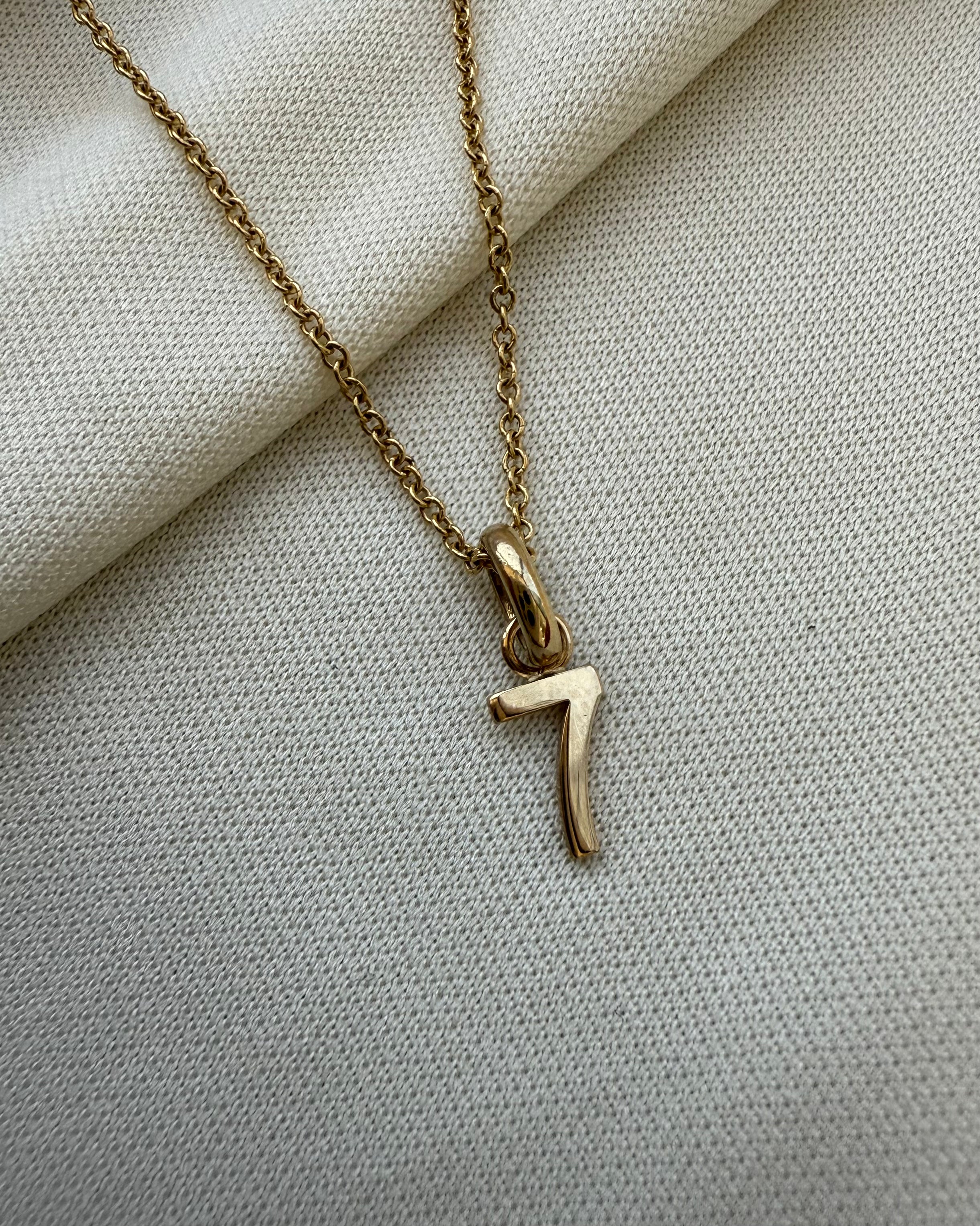 Mini 14k Gold Number Pendant SAMPLE SALE Zoe Lev Jewelry