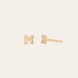 Mini 14k Yellow Gold Initial Stud Earring SAMPLE SALE Zoe Lev Jewelry