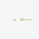Mini 3 Prong Diamond Stud Earrings Zoe Lev Jewelry