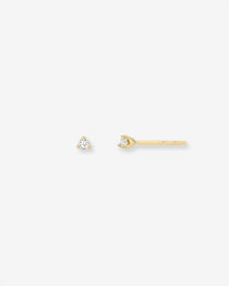 Mini 3 Prong Diamond Stud Earrings Zoe Lev Jewelry
