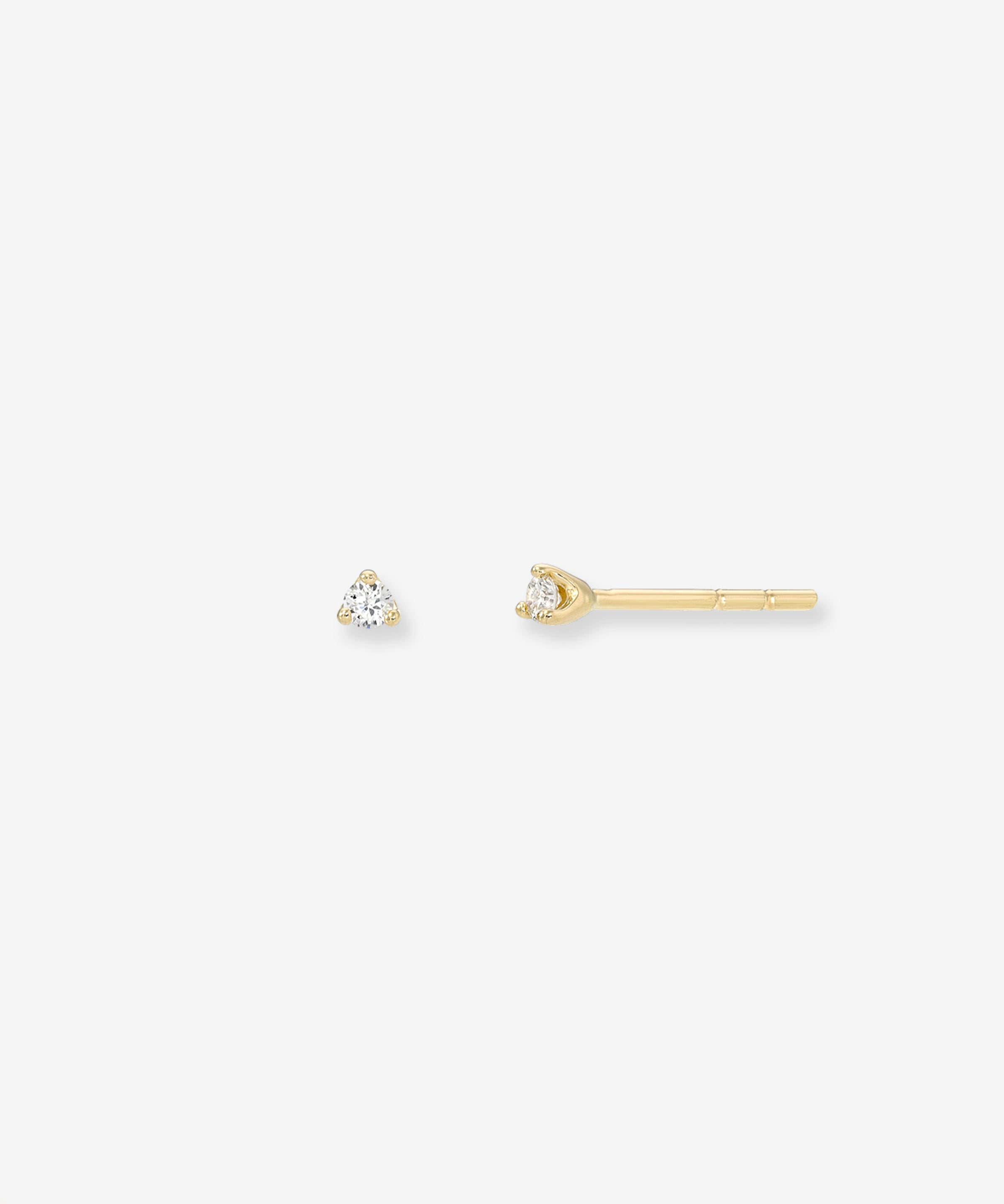 Mini 3 Prong Diamond Stud Earrings Zoe Lev Jewelry