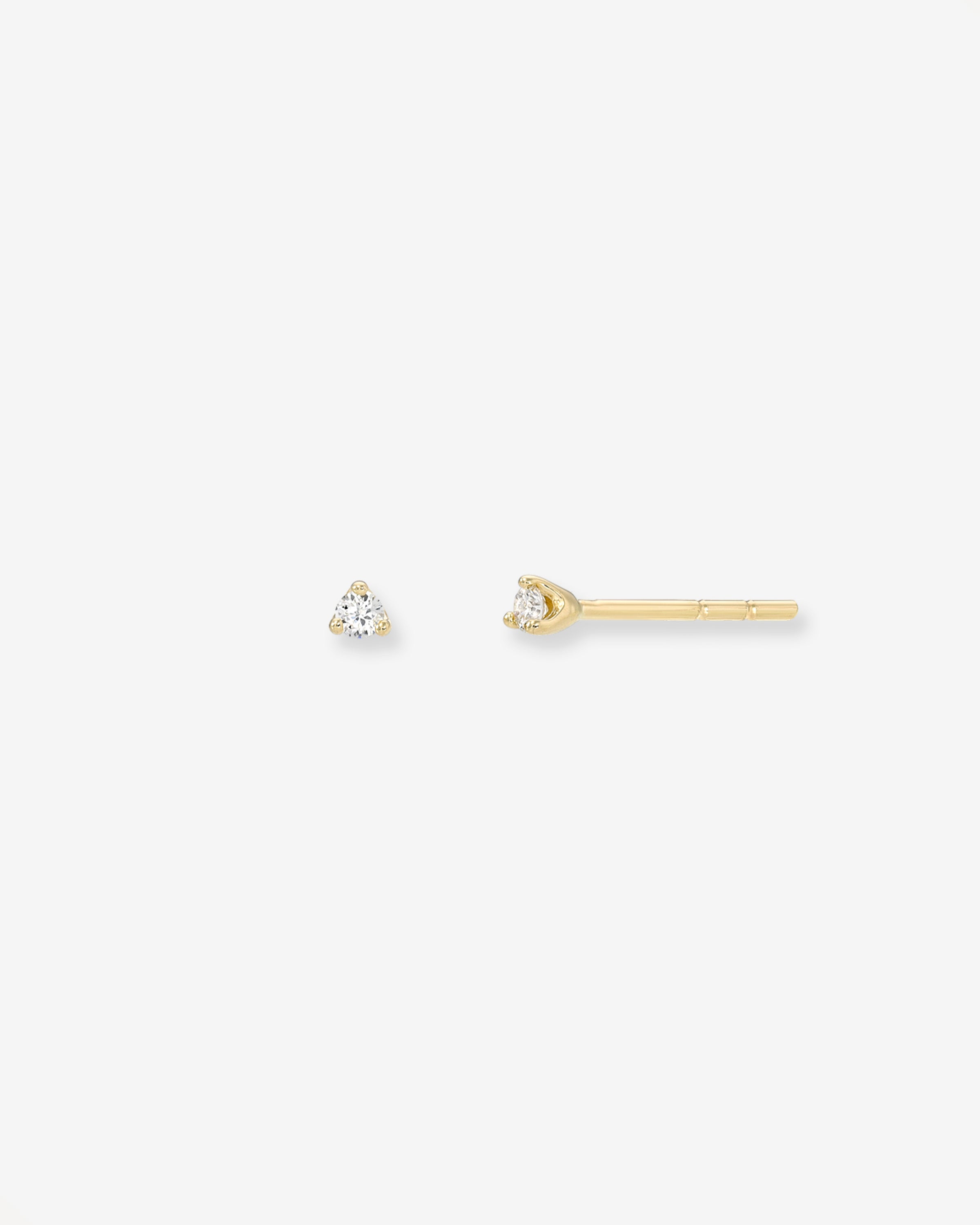 Mini 3 Prong Diamond Stud Earrings Zoe Lev Jewelry