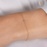 Mini Birthstone Bezel Bracelet Personalized Zoe Lev Jewelry