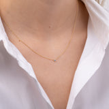 14k Gold Mini Bezel Birthstone Necklace Personalized Zoe Lev Jewelry