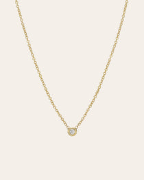 Kids Mini Bezel Diamond Necklace Kids Zoe Lev Jewelry