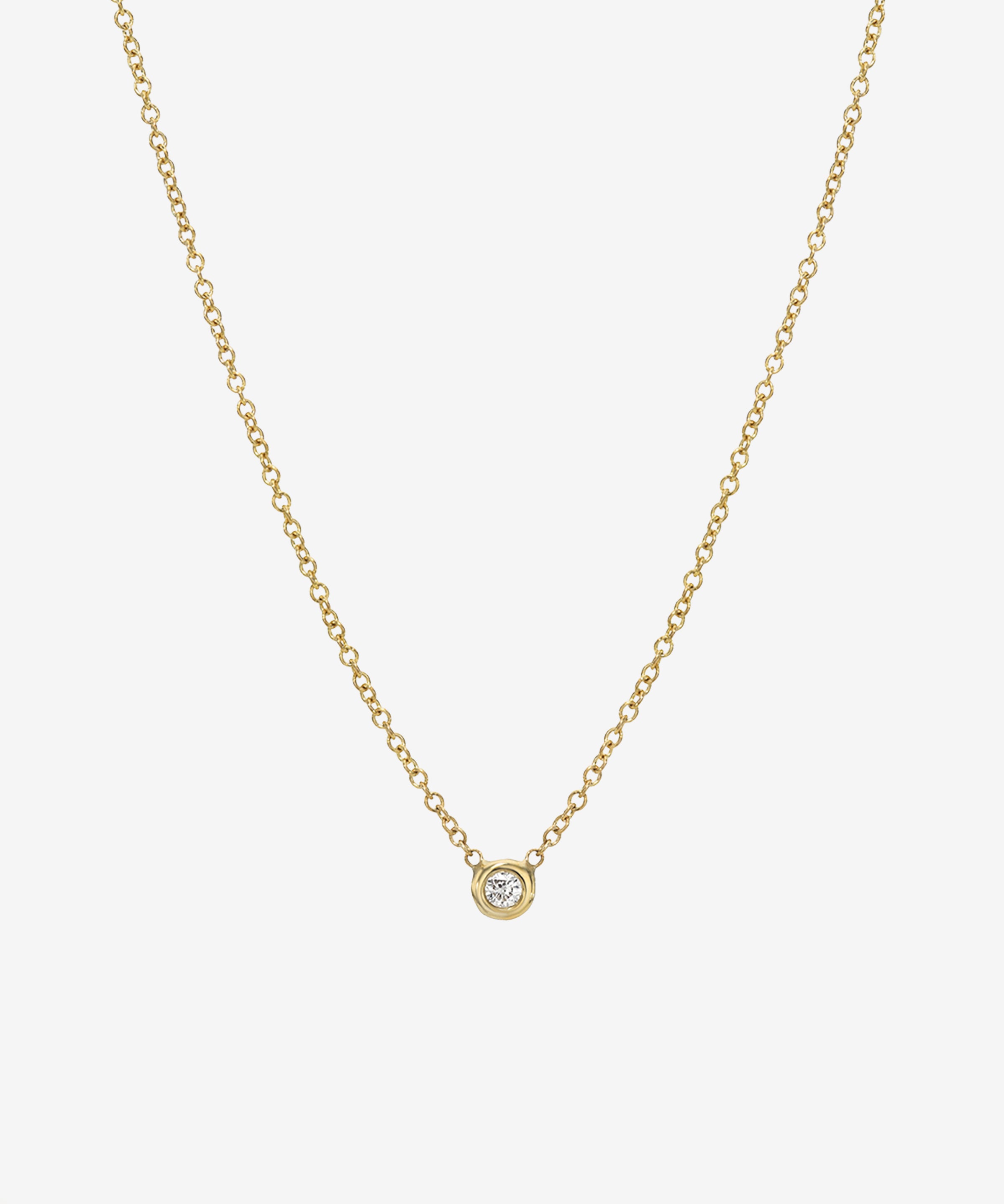 Kids Mini Bezel Diamond Necklace Kids Zoe Lev Jewelry