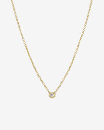 Mini Bezel Diamond Necklace Zoe Lev Jewelry