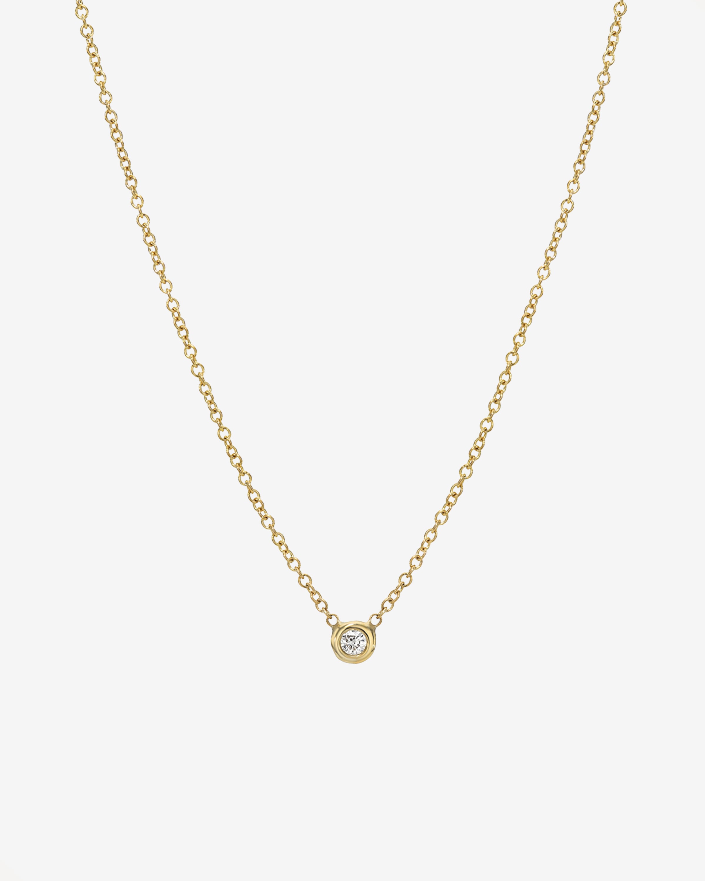 Mini Bezel Diamond Necklace Zoe Lev Jewelry