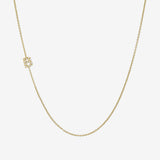 Mini Diamond Asymmetrical Initial Necklace