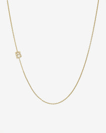 Mini Diamond Asymmetrical Initial Necklace Personalized Zoe Lev Jewelry