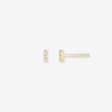 Mini Diamond Bar Stud Earrings Zoe Lev Jewelry