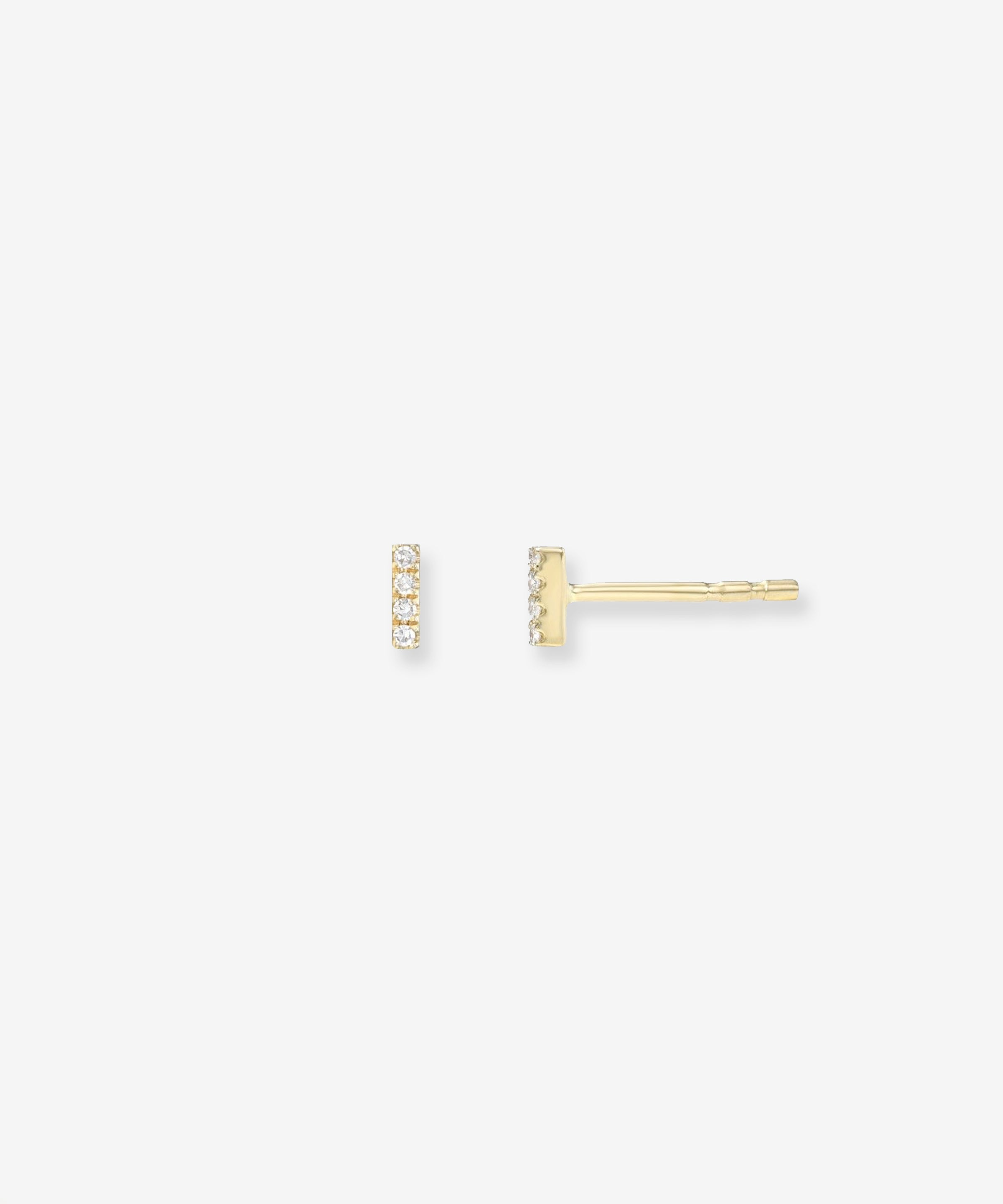 Mini Diamond Bar Stud Earrings Zoe Lev Jewelry
