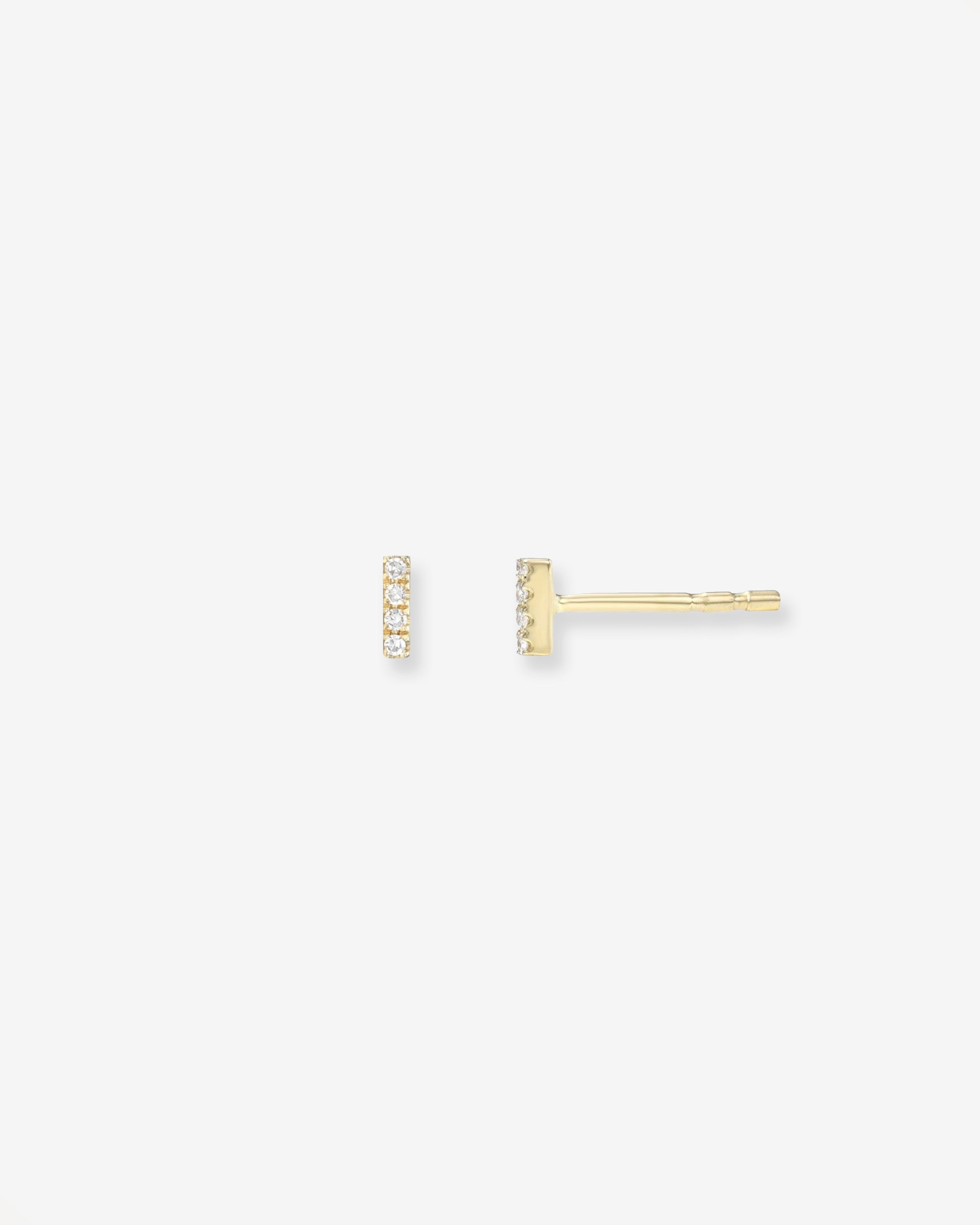 Mini Diamond Bar Stud Earrings Zoe Lev Jewelry