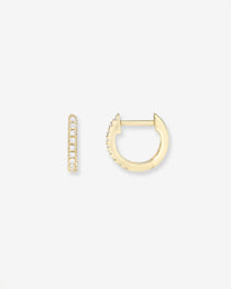 Mini Diamond Huggie Earrings Zoe Lev Jewelry