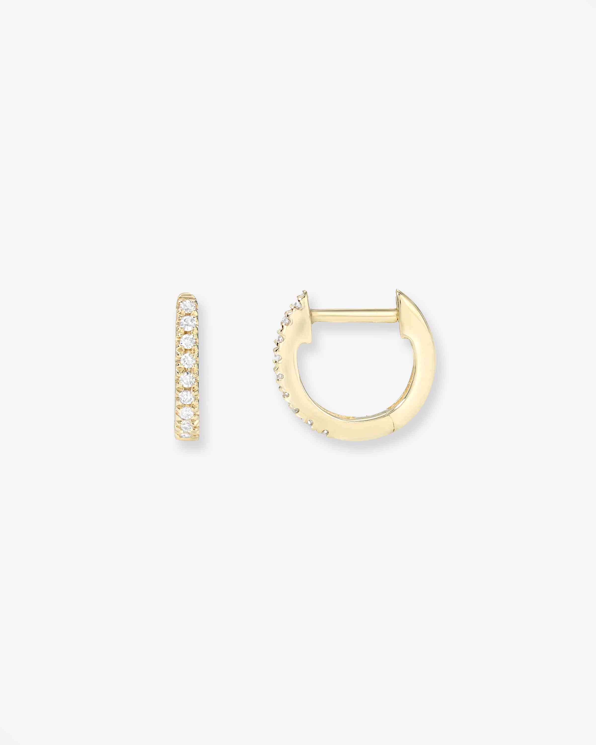 Mini Diamond Huggie Earrings Zoe Lev Jewelry