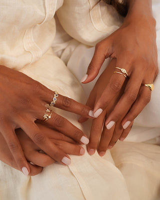 Multiple Moonstone and Diamond Band