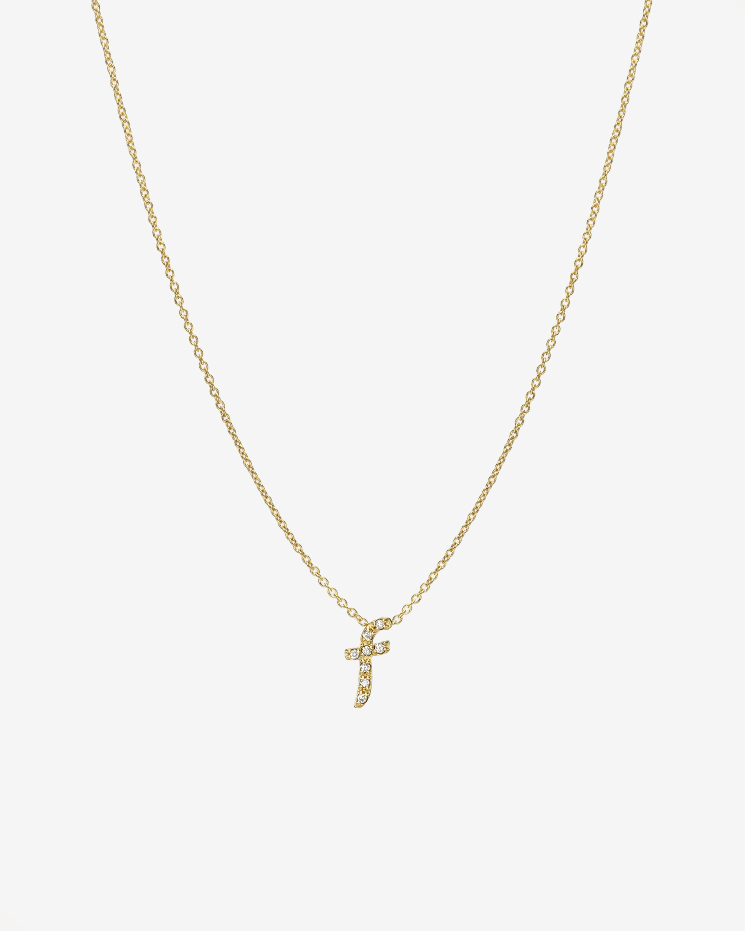 Mini Diamond Script Initial Necklace Personalized Zoe Lev Jewelry
