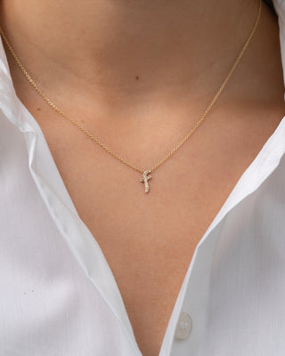 Mini Diamond Script Initial Necklace