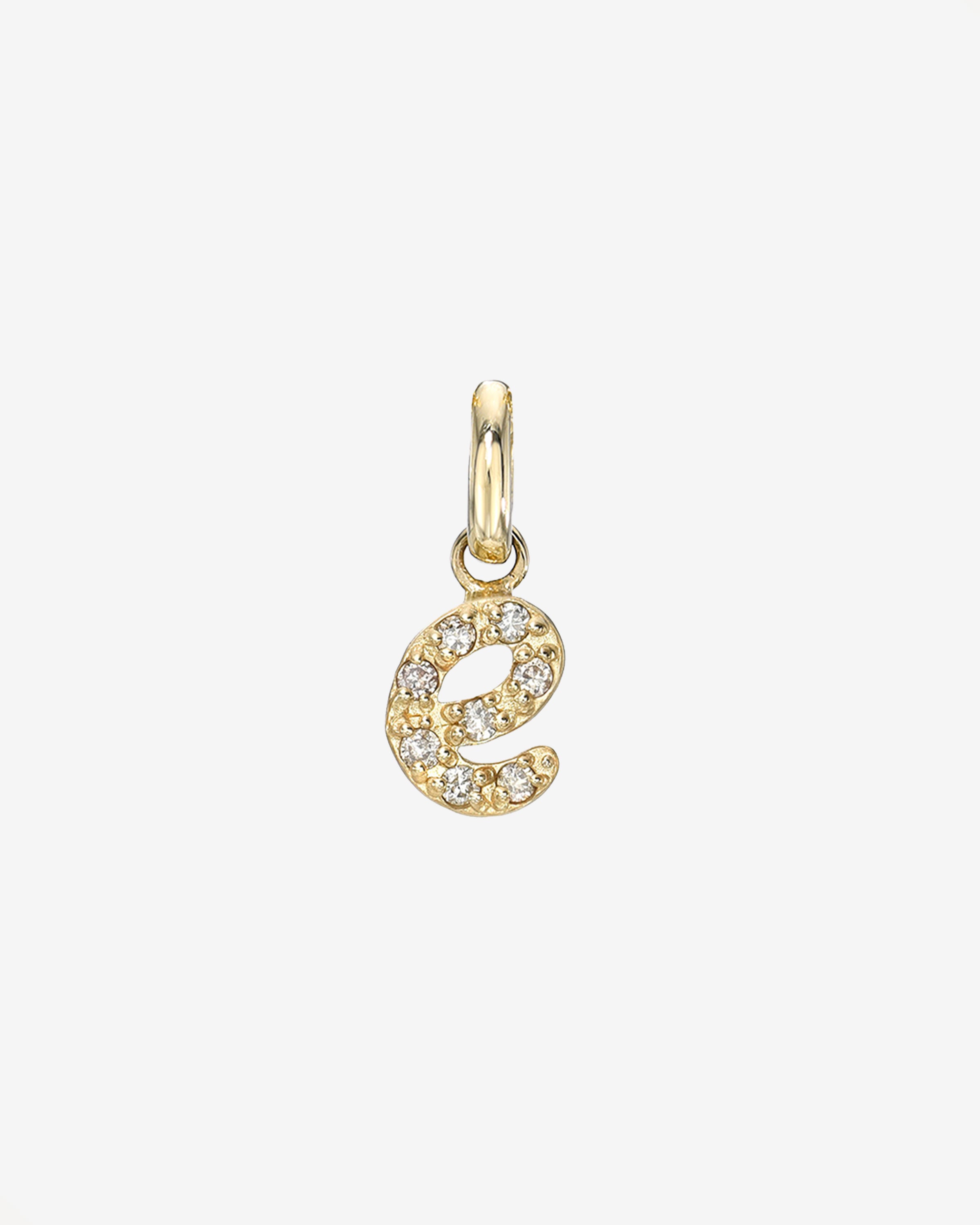 Script F Diamond Stone Mini Diamond Script Initial Pendant