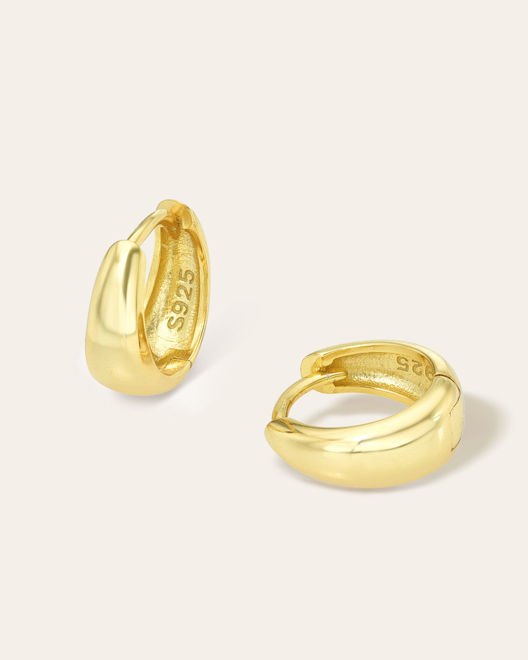 Mini Dome Huggie Earrings Vermeil Zoe Lev Jewelry