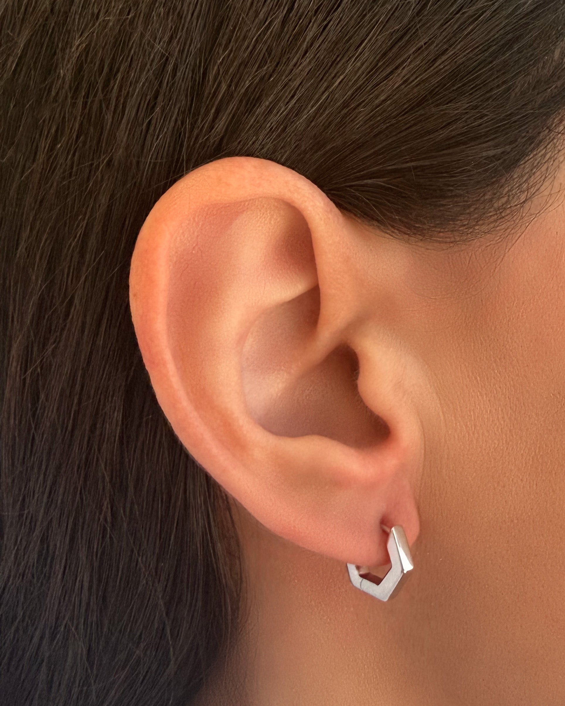 Mini Hexagon Huggies Vermeil Zoe Lev Jewelry