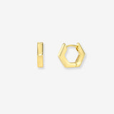 Mini Hexagon Huggies Vermeil Zoe Lev Jewelry