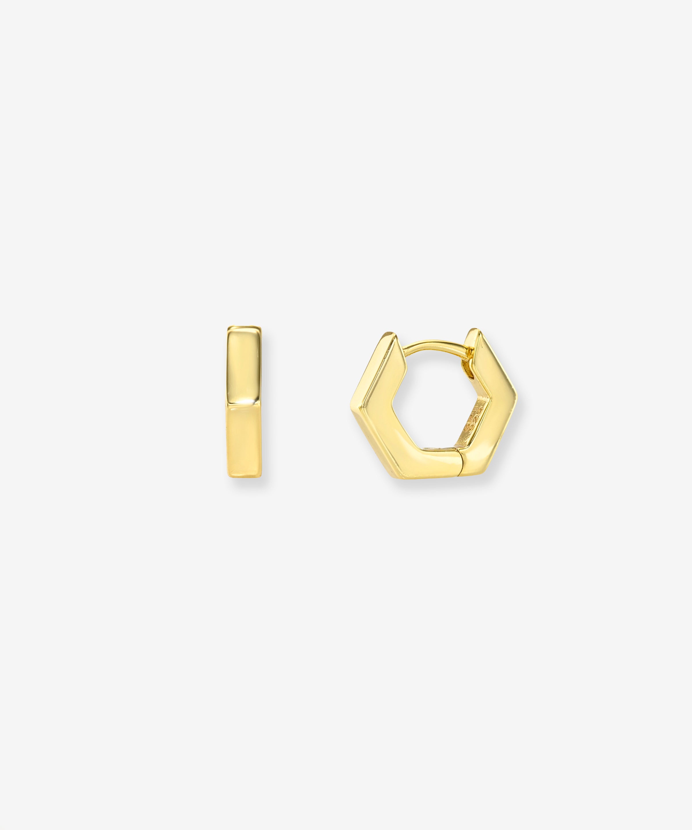 Mini Hexagon Huggies Vermeil Zoe Lev Jewelry