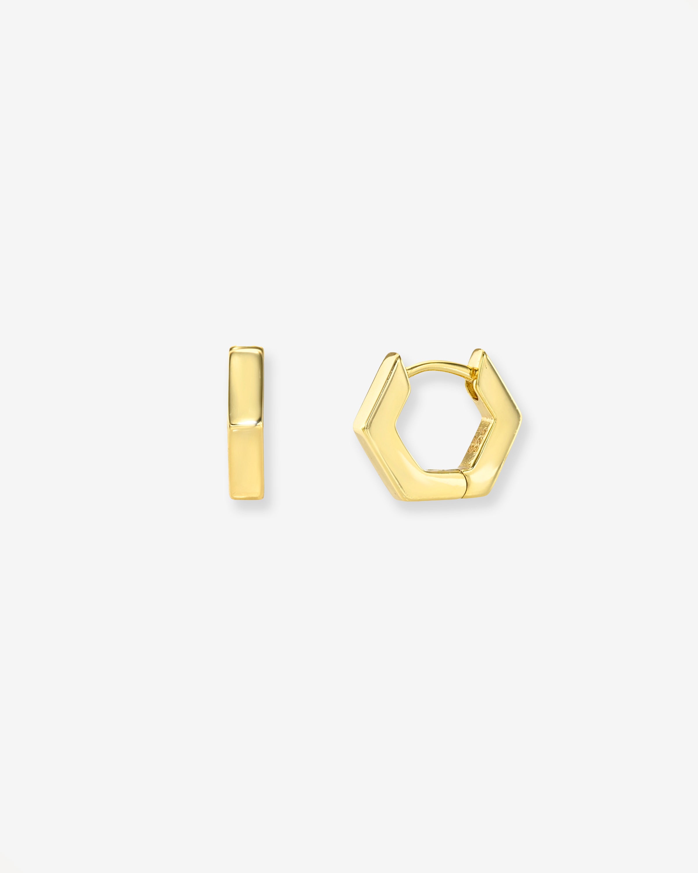 Mini Hexagon Huggies Vermeil Zoe Lev Jewelry