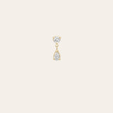 Mini Lab Diamond Pear 3 Prong Drop Stud Earring Studs Zoe Lev Jewelry