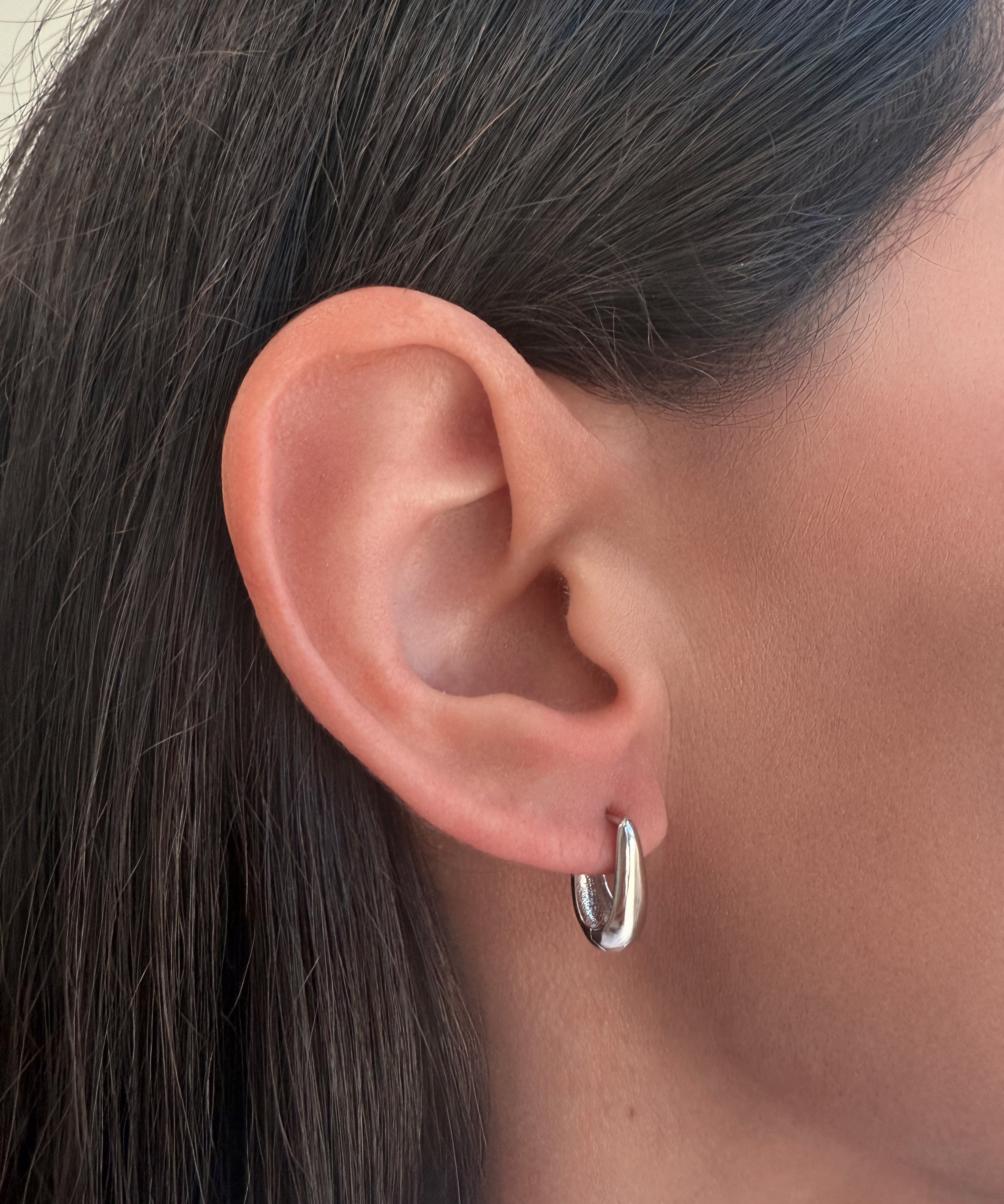 Mini Oval Dome Hoops Vermeil Zoe Lev Jewelry