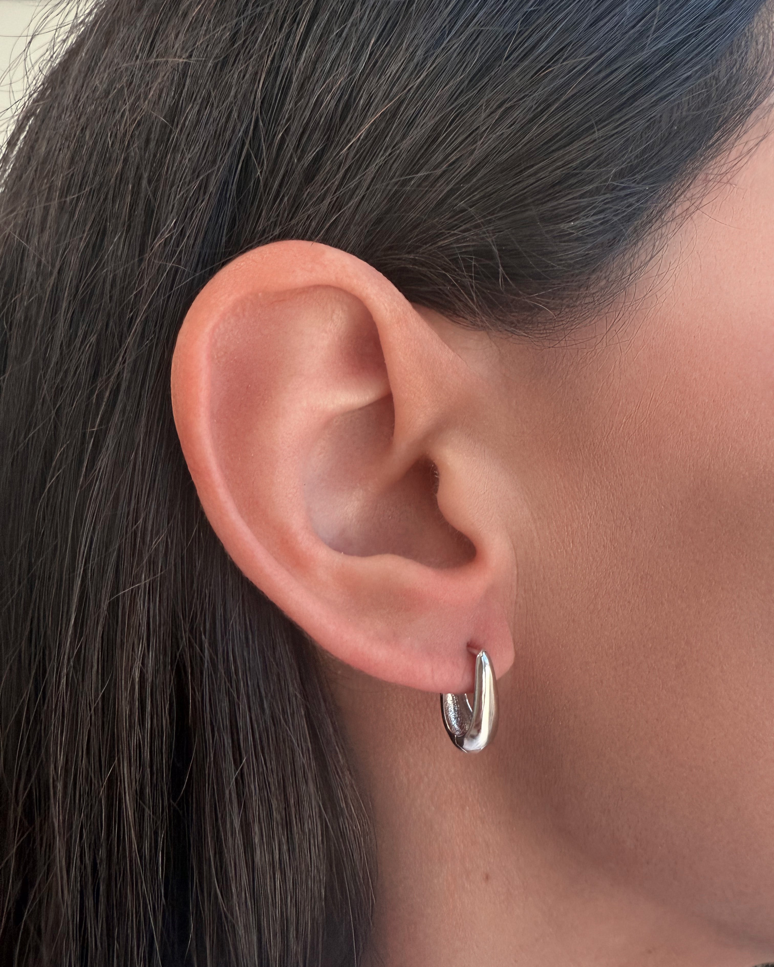 Mini Oval Dome Hoops Vermeil Zoe Lev Jewelry