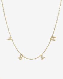 Mini Diamond Spaced Initial Necklace Personalized Zoe Lev Jewelry