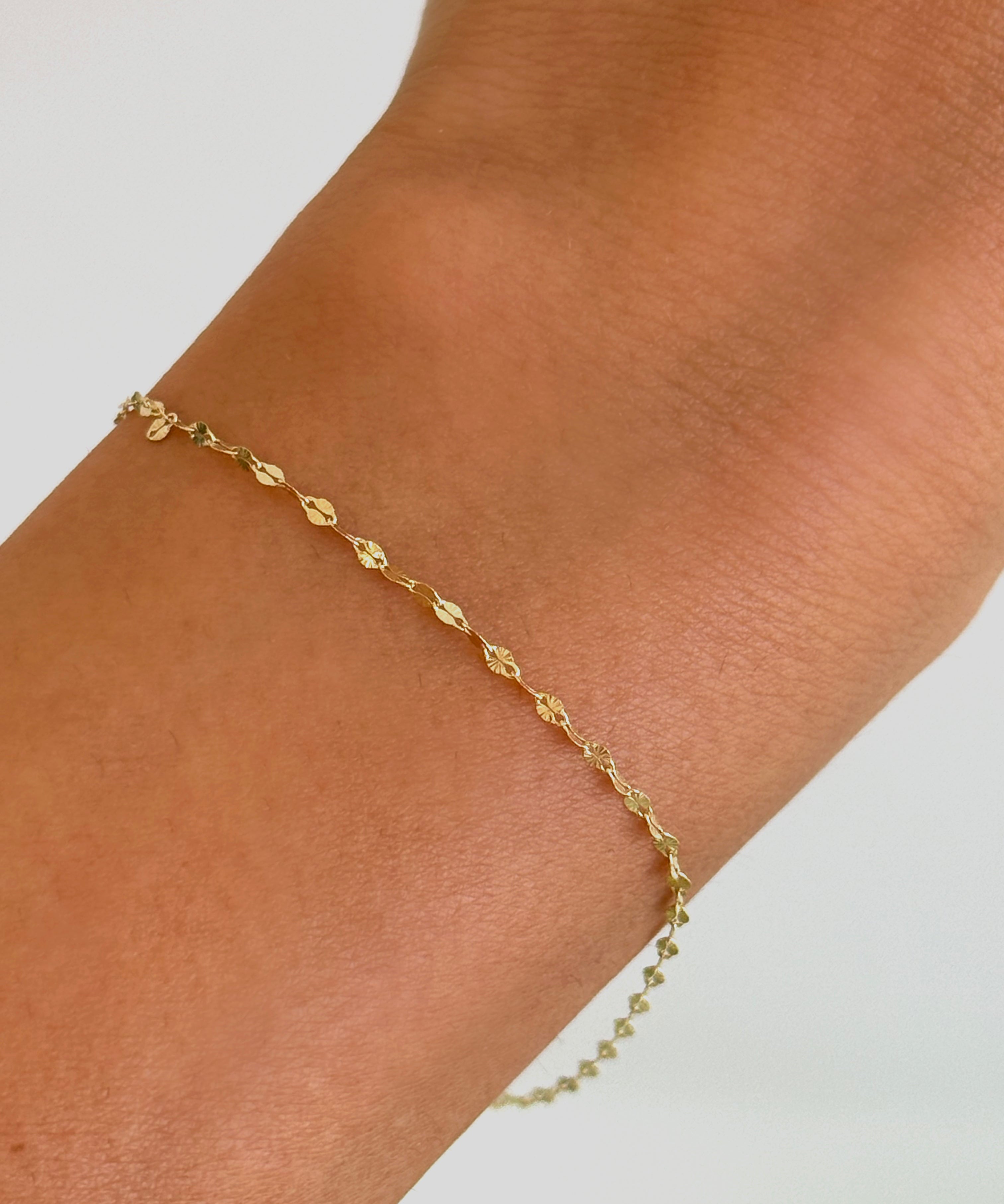 14k Gold Mini Mirror Chain Bracelet Chains Zoe Lev Jewelry