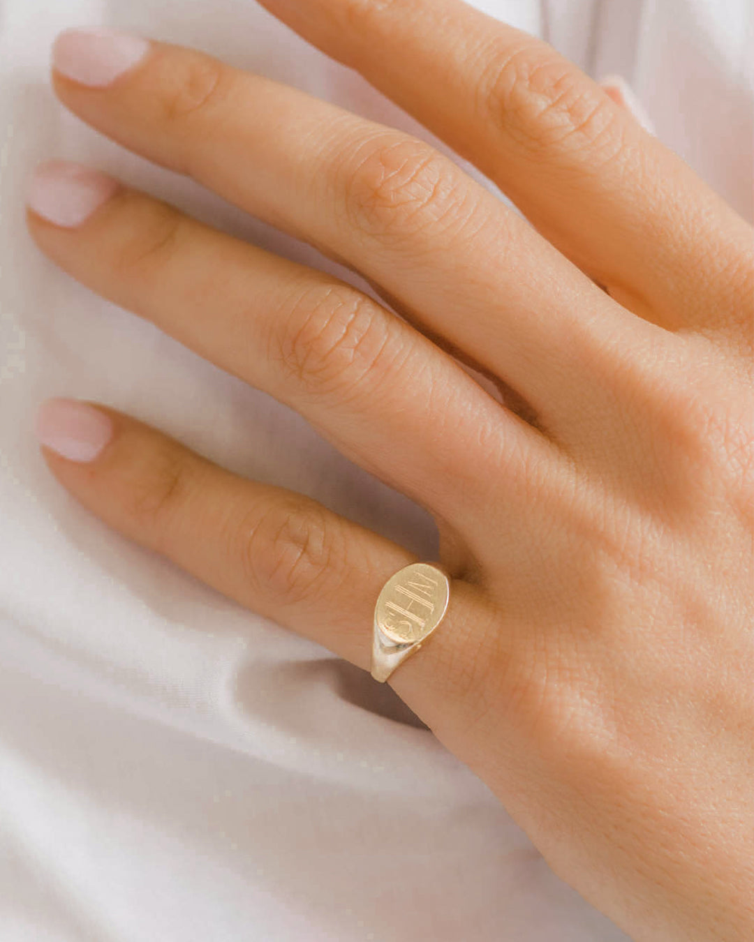 Monogram Signet Ring Personalized Zoe Lev Jewelry