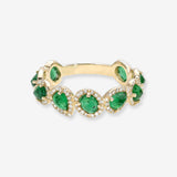 Multiple Emerald and Diamond Band Zoe Lev Jewelry
