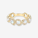 Multiple Moonstone and Diamond Band Zoe Lev Jewelry