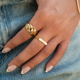 Name Plate Cuban Link Ring Vermeil Zoe Lev Jewelry