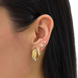 14K Gold Double Twist Oval Hoop Earrings Zoe Lev Jewelry