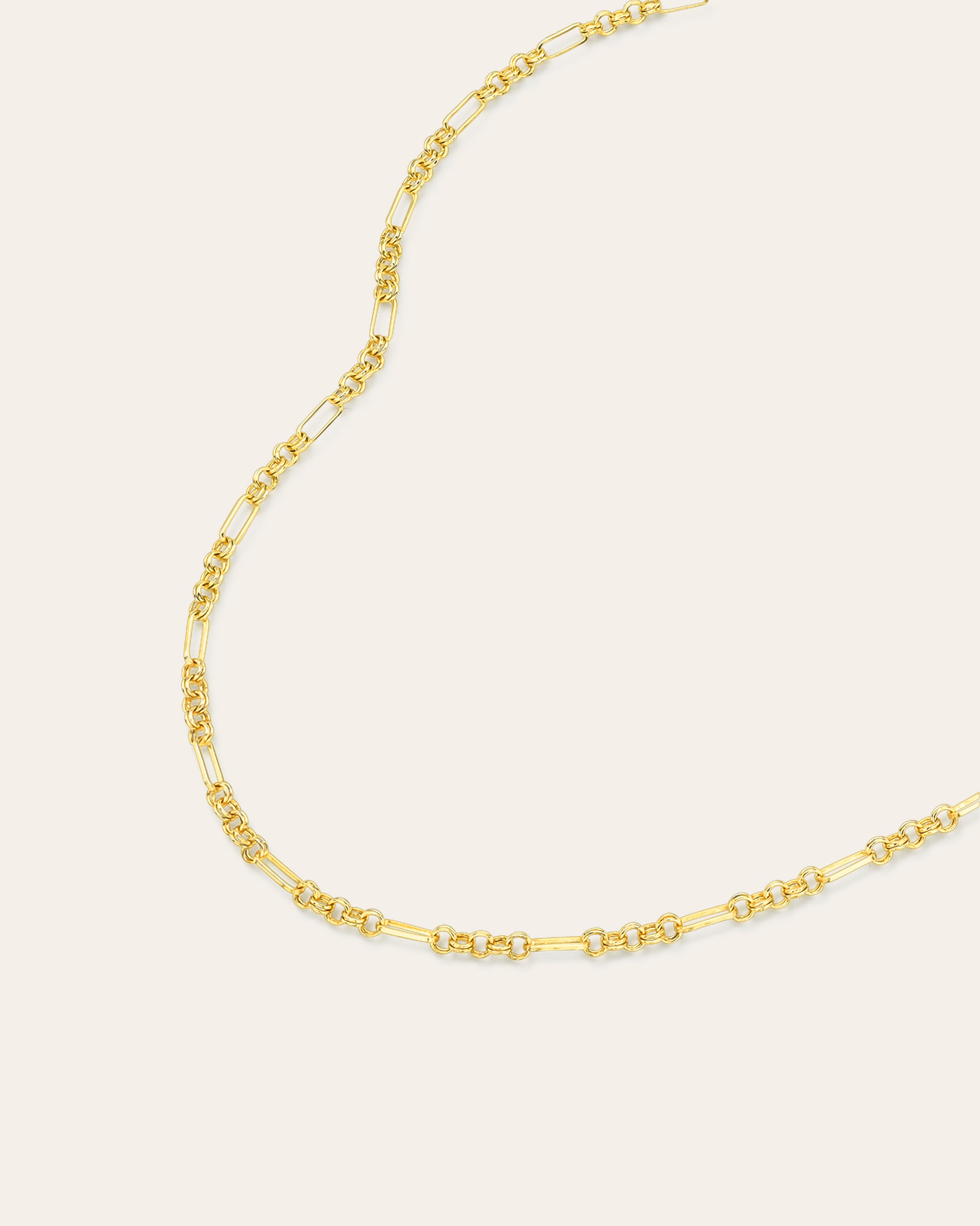 Open Link Segment Chain Necklace Vermeil Zoe Lev Jewelry