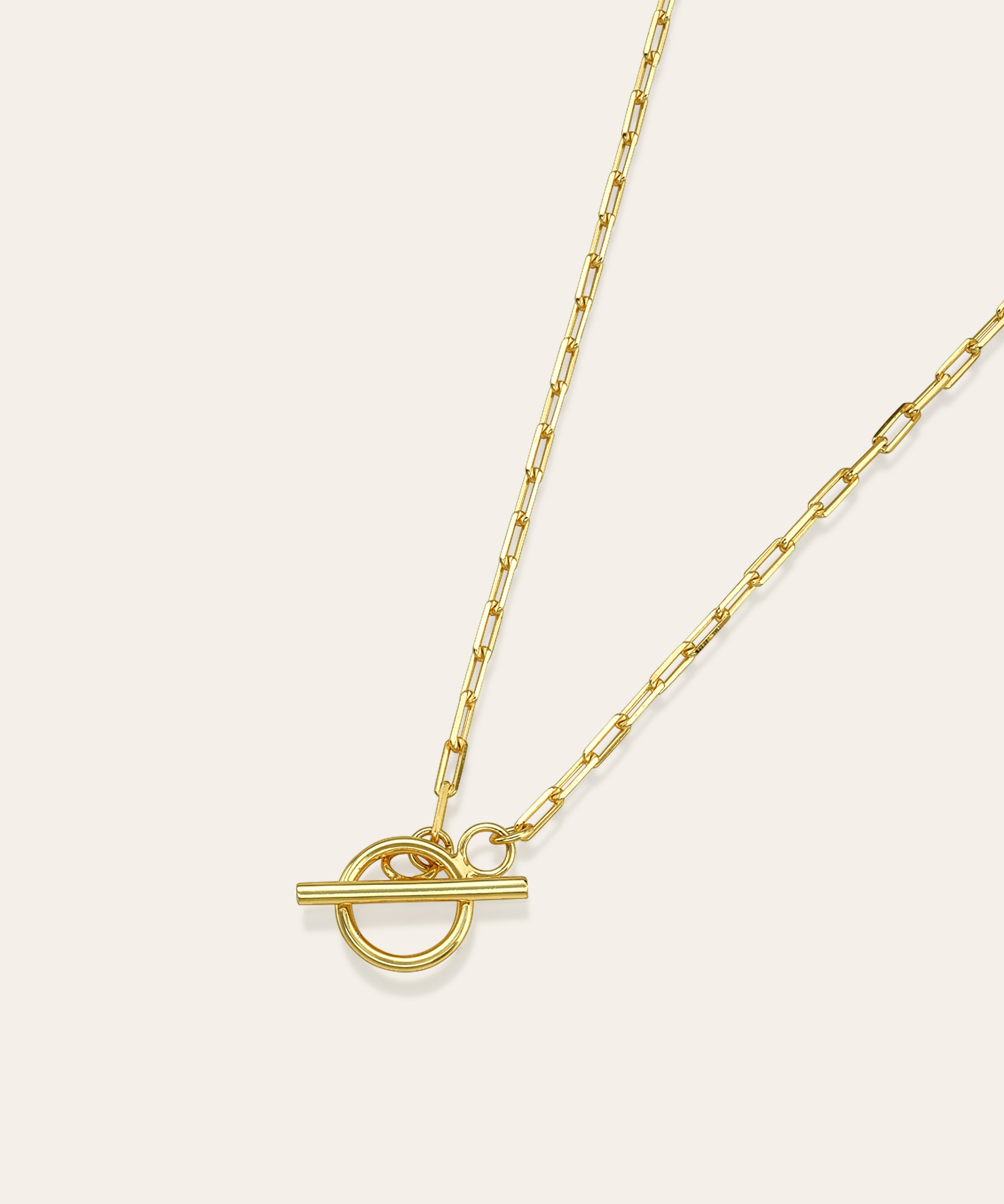 Open Link Toggle Necklace Vermeil Zoe Lev Jewelry Yellow Gold Vermeil