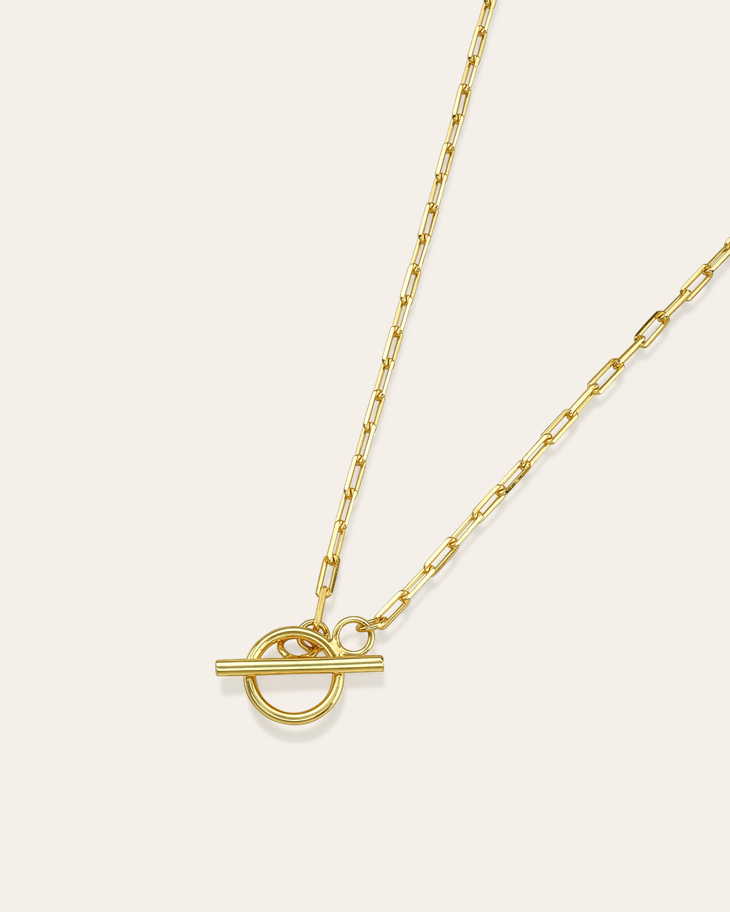 Open Link Toggle Necklace Vermeil Zoe Lev Jewelry Yellow Gold Vermeil