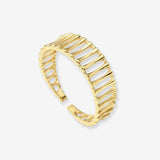 Open Ribbed Dome Ring Vermeil Zoe Lev Jewelry