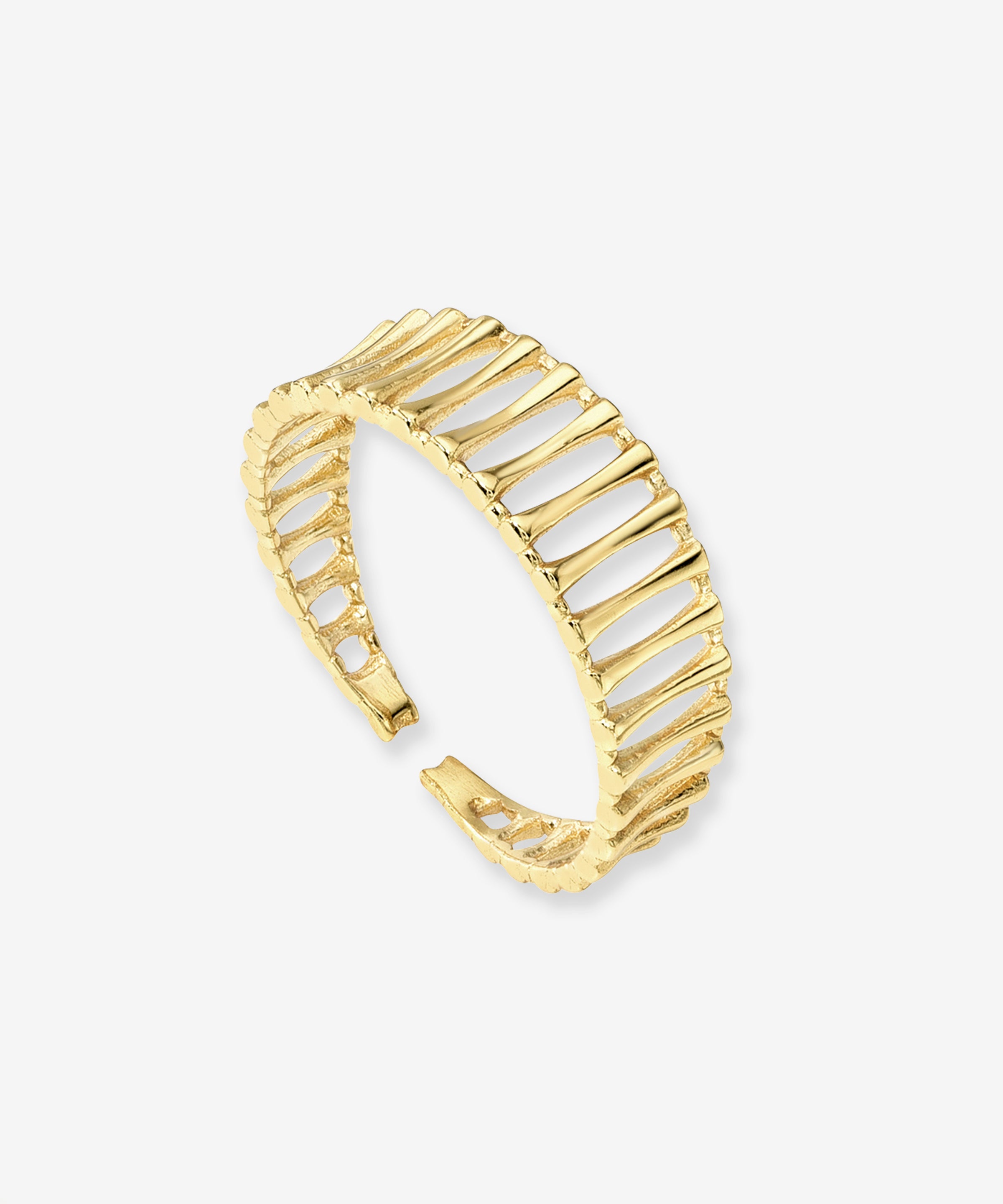 Open Ribbed Dome Ring Vermeil Zoe Lev Jewelry