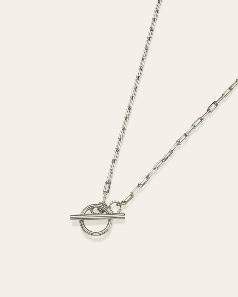 Open Link Toggle Necklace Vermeil Zoe Lev Jewelry Sterling Silver