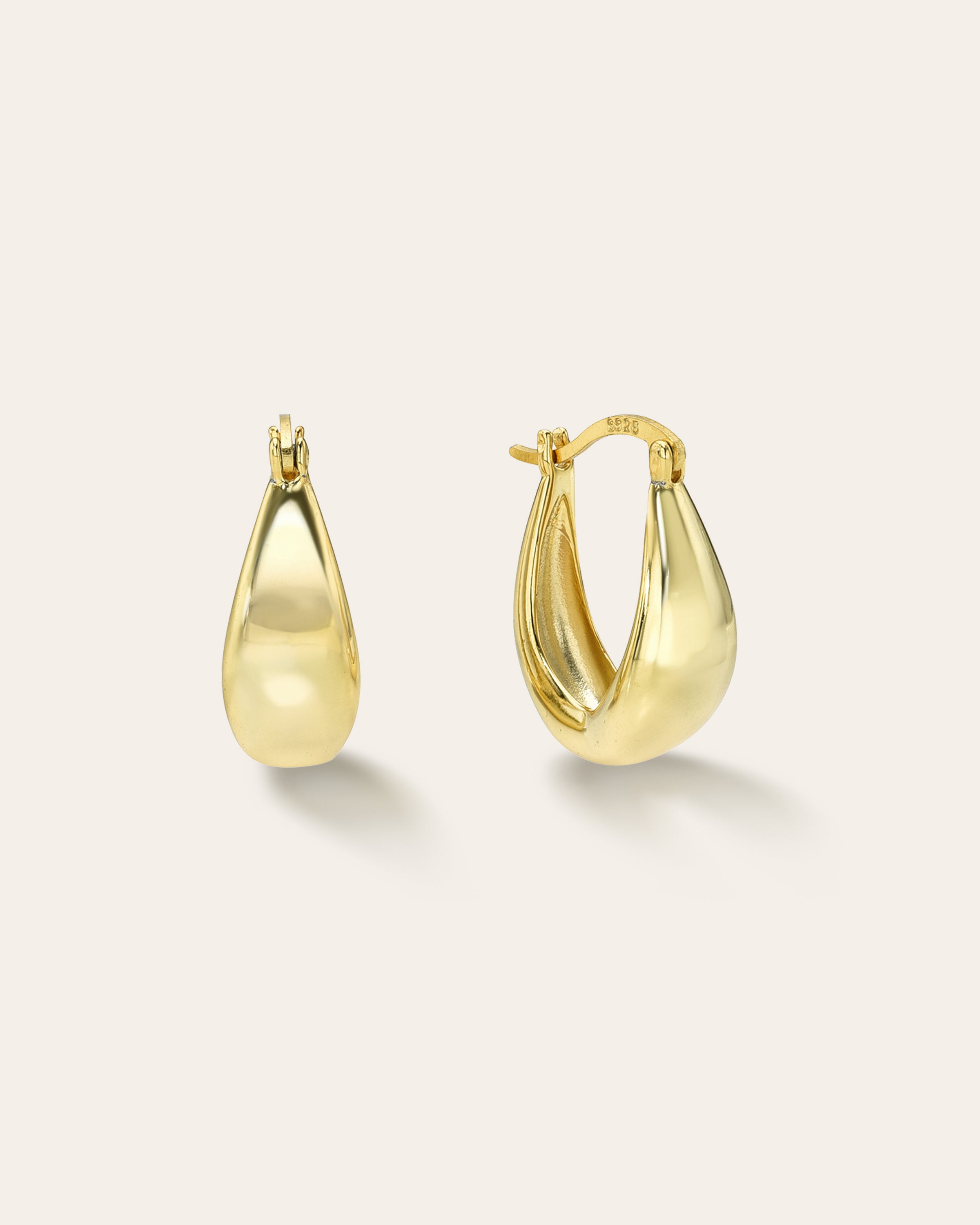 Organic Dome Huggie Earrings Vermeil Zoe Lev Jewelry