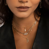 14k Gold Baby Figaro Chain Necklace Chains Zoe Lev Jewelry