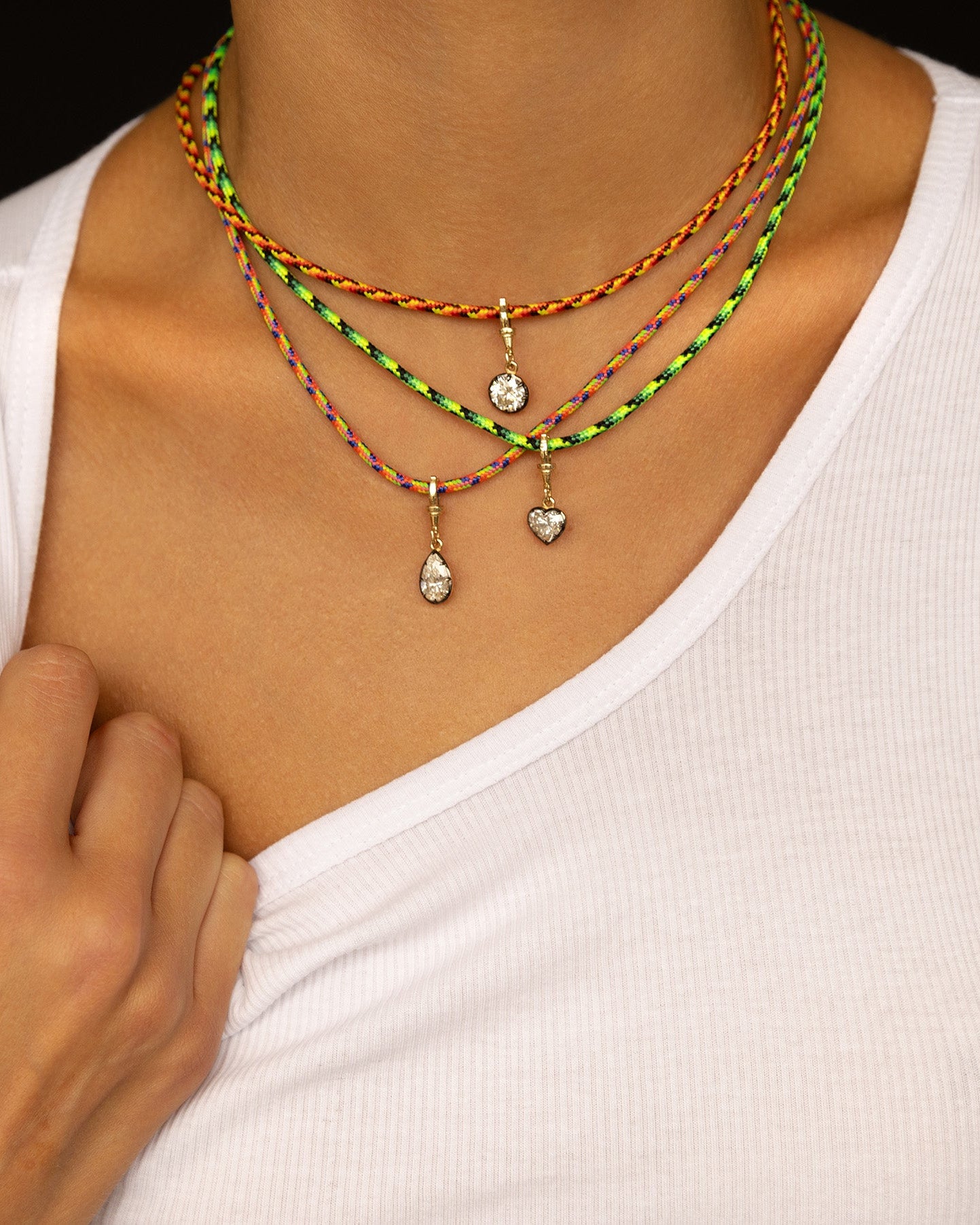 14k Lab Diamond Heart Black Rhodium Spinner Zoe Lev Jewelry