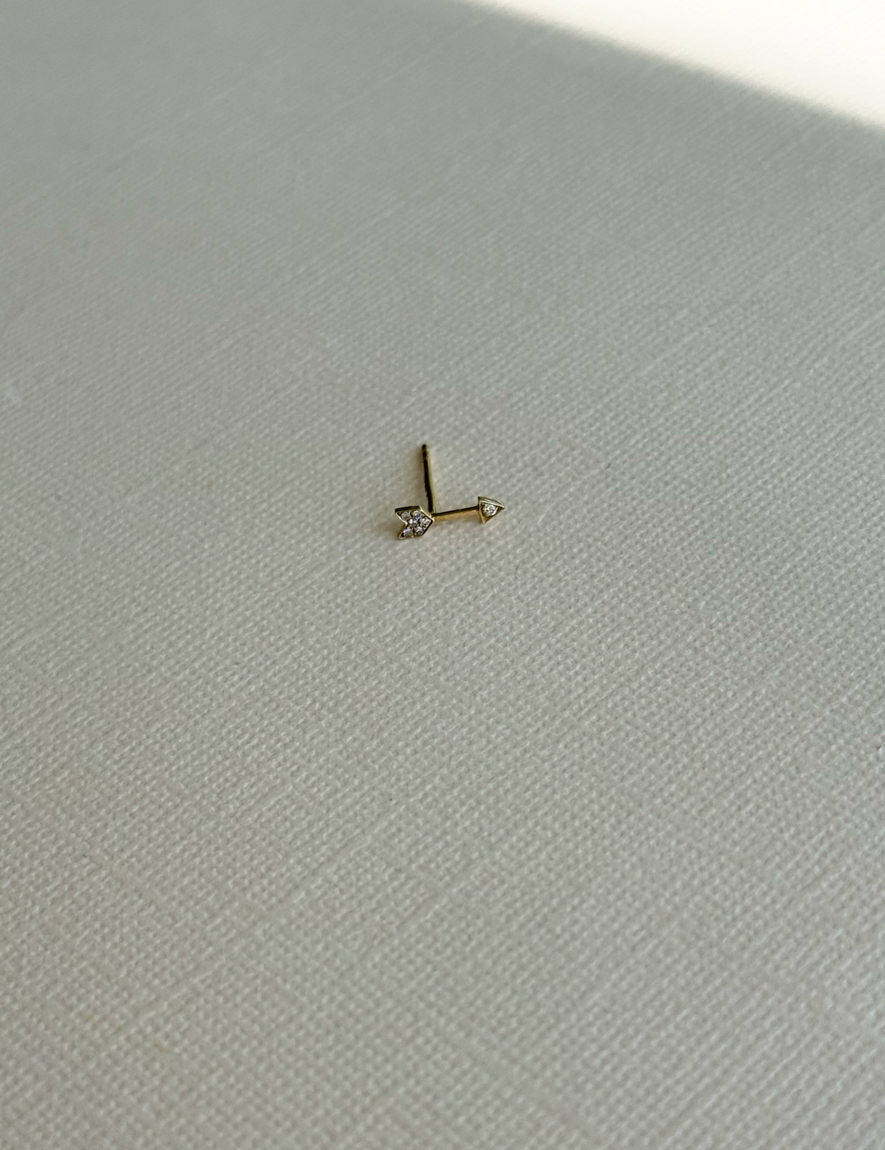 Pave Diamond Cupid Arrow Stud - Single SAMPLE SALE Zoe Lev Jewelry